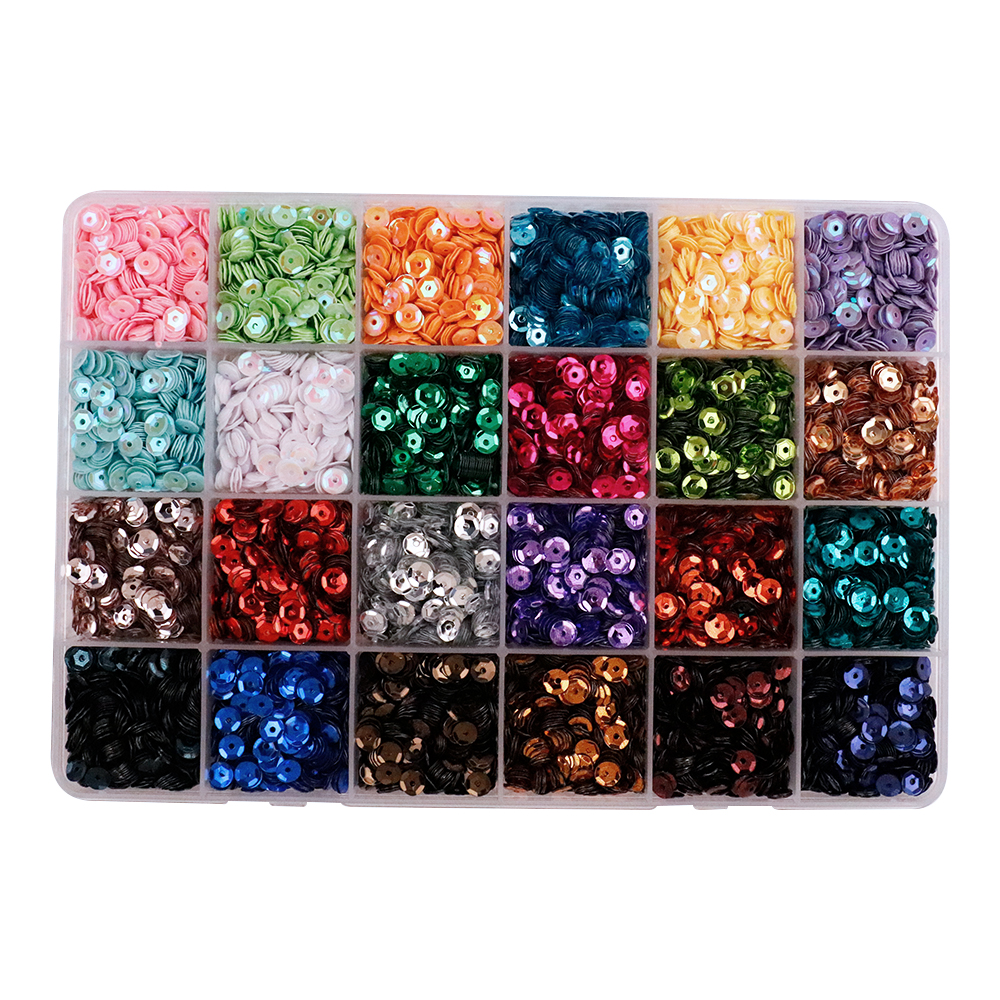 24 kleuren heldere pailletten ronde plaksteen confetti pailetten naaien trouwjurk doe-het-zelf ambachten accessoires: Antique Zinc