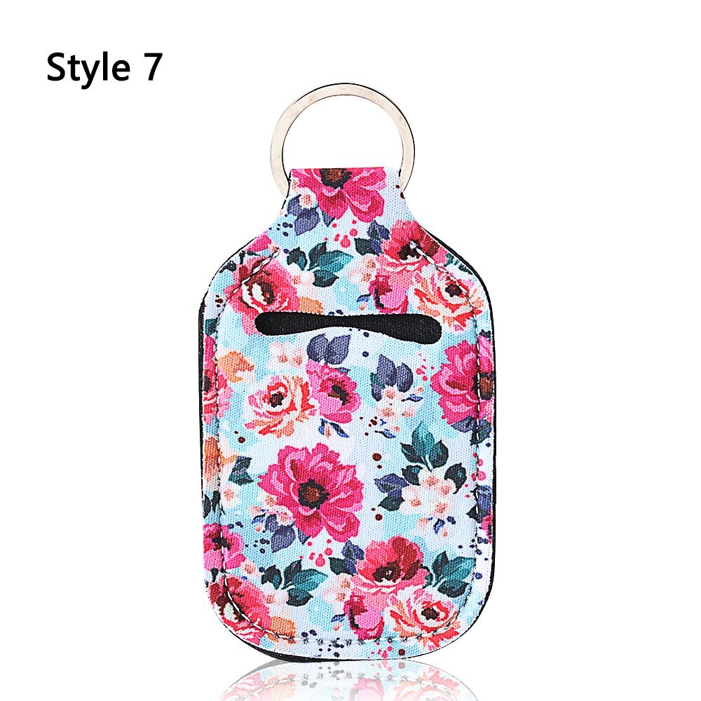 Empty Travel Bottle Keychain Holder Refillable Containers Reusable Bottles with Keychain Carriers 30 ml Flip Cap Bottle Cover: style 7