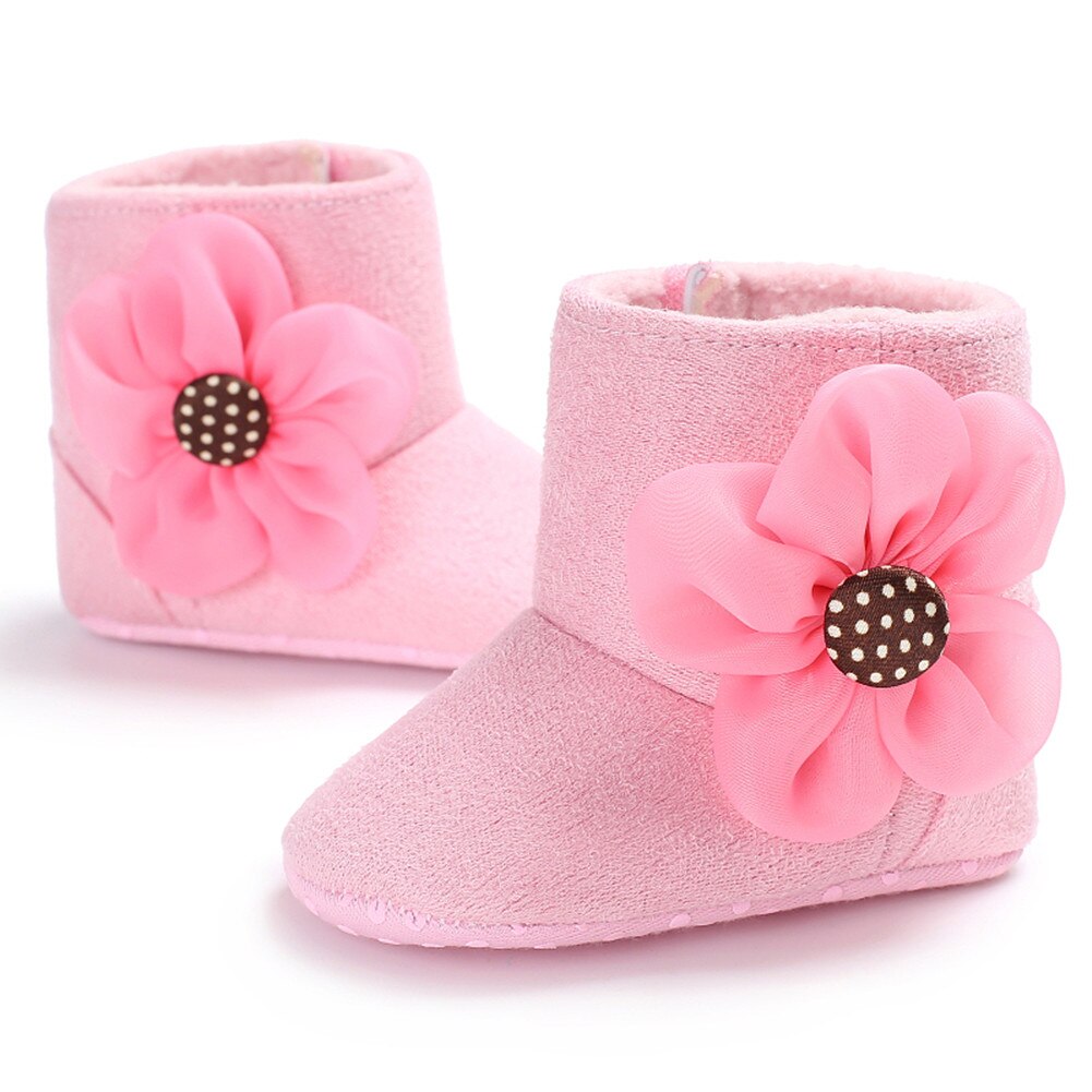 Warm Solid Pluche Voering Snowboots voor Baby: Roze / 7-12 Months