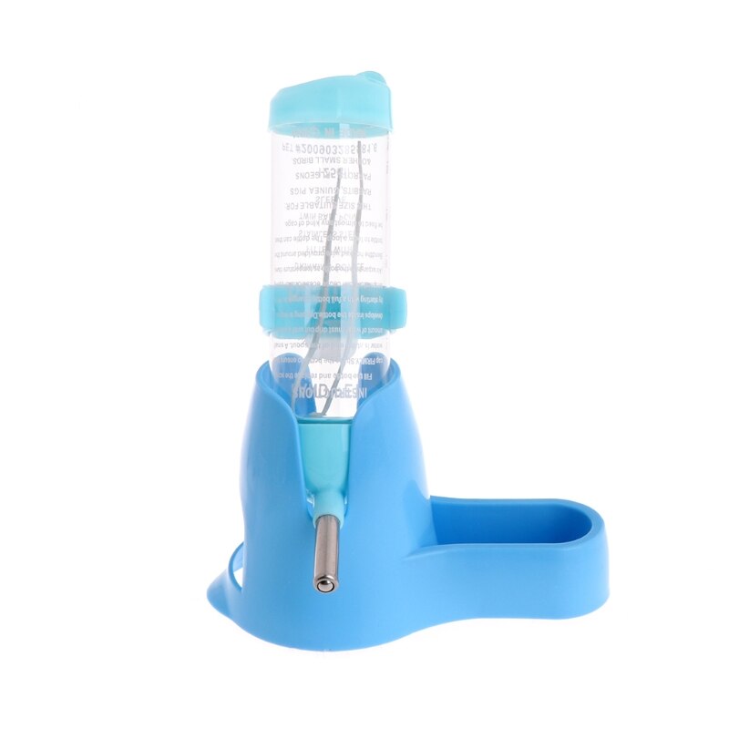 3 in 1 hamster hvile dispenser base hytte mat vann flaske holder lite kjæledyr reir: Blå