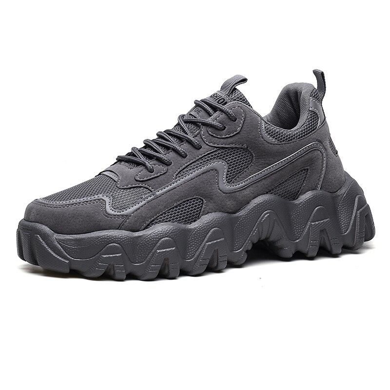 mesh sko herre uformelle komfortable pustende joggesko lette sklisikker plattform gå joggesko zapatillas hombre: Grå / 7