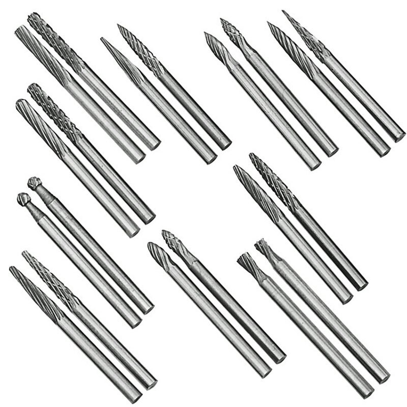 20 stuks/set wolfraamstaal hardmetalen frezen slijpmachine boorbits roterend gereedschap 3mm
