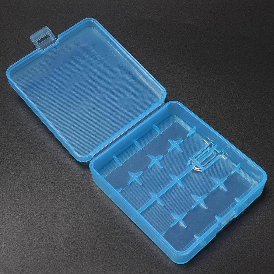 Plastic Hard White Storage Box Container Transparent White 4 x 18650 Battery Case Holder 4Color Available: Blue