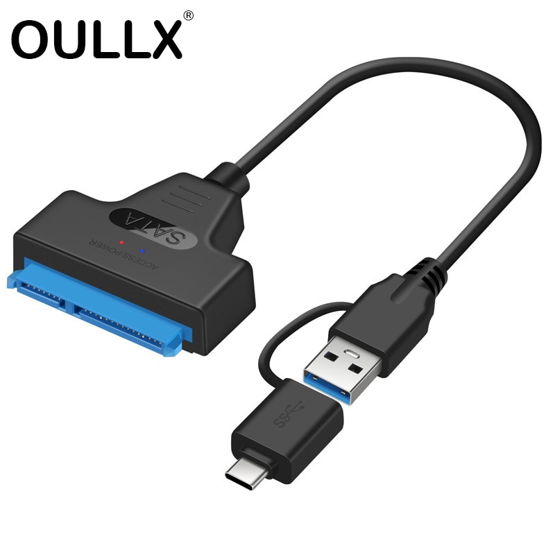 Oullx Type C Usb 3.0 2in1 Naar Sata Kabel 22pin Voor 2.5 Inches Externe Ssd Hdd Harde Schijf 22 Pin sata Iii Adapter