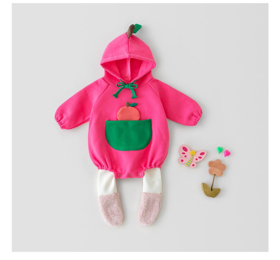 2021 nuovo primavera addensare fodera corpo per bambina tuta per bambini in cotone cartone animato con felpa con cappuccio abbigliamento per bambini
