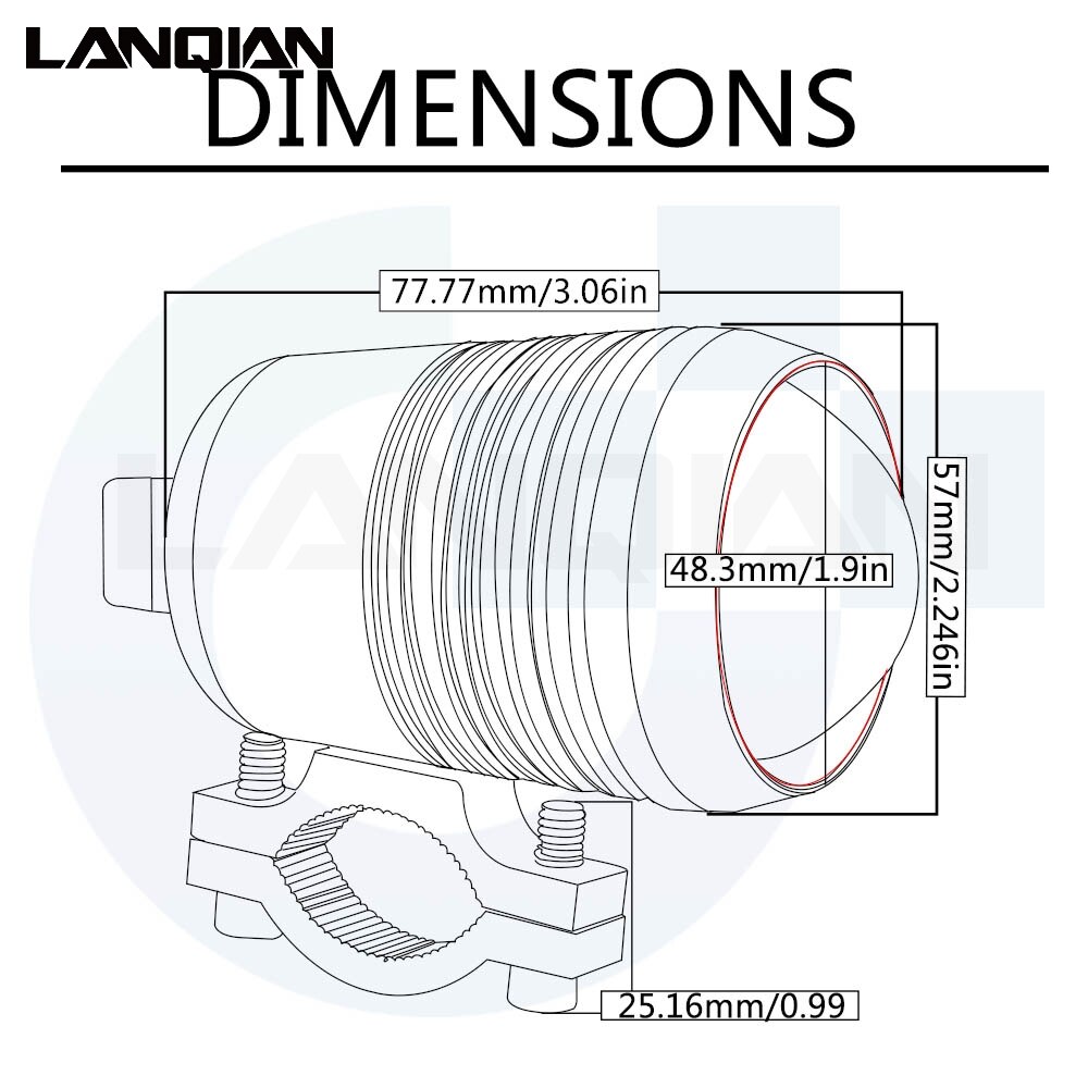 Universal 2PCS 30W Motorcycle LED Headlight 1200LM chip U2 Motorbike Driving Spotlight Street Moto Fog Spot Head Light Lamp