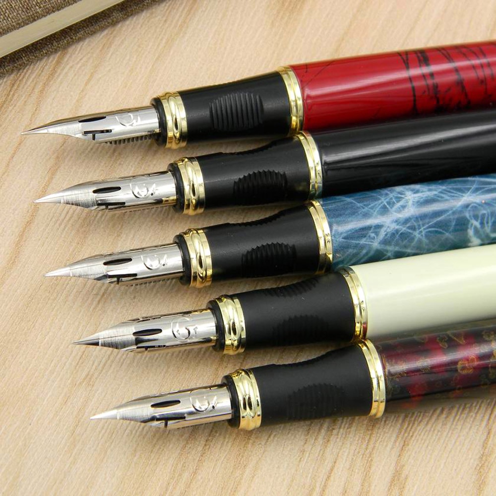 Jinhao 450 g nib metall gylden modifisert kalligrafi rund kropp blomst kropp engelsk fyllepenn