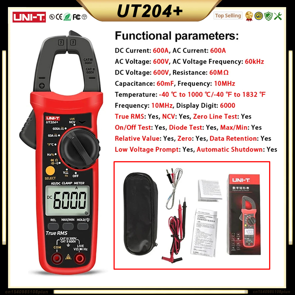 UNI T UT210E UT210D UT202A + UT204 PLUS Stroomtang Ampèremeter Digitale Elektricien Tool Elektrische Tester Multimeter: green