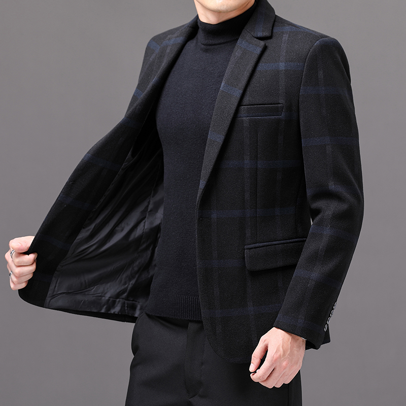 Brand clothing Men's Casual Business Plaid Slim Fit Suit Jacket Formal Dress Blazers Jacket Suit Coat S-3XL