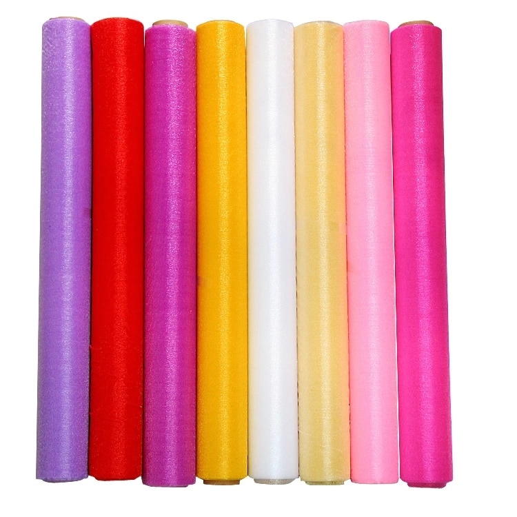 HAOCHU 5 m/partij 150 cm Breed Sheer Crystal Organza Tulle Roll 19 Kleur Shining Stof voor Bruiloft Decoratie Thuis Event Party Decor