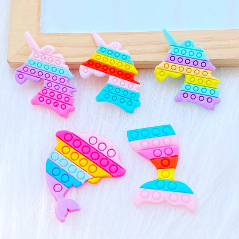 Cola de pez linda, unicornio, Delfín, arcoíris, serie PVC Flexible, pegamento plano, bricolaje, álbum de recortes, adorno para teléfono, artesanía, decoración, , 20 piezas: Mixed