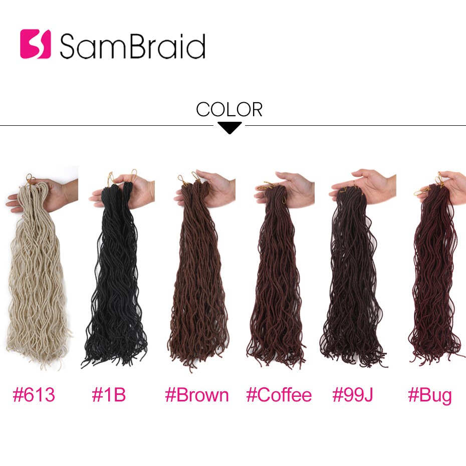 SAMBRAID Natural Faux Curly Locs Crochet Braids Curly Crochet Hair Extensions 20 Inch Soft Dreadlocks Hair Synthetic Hair