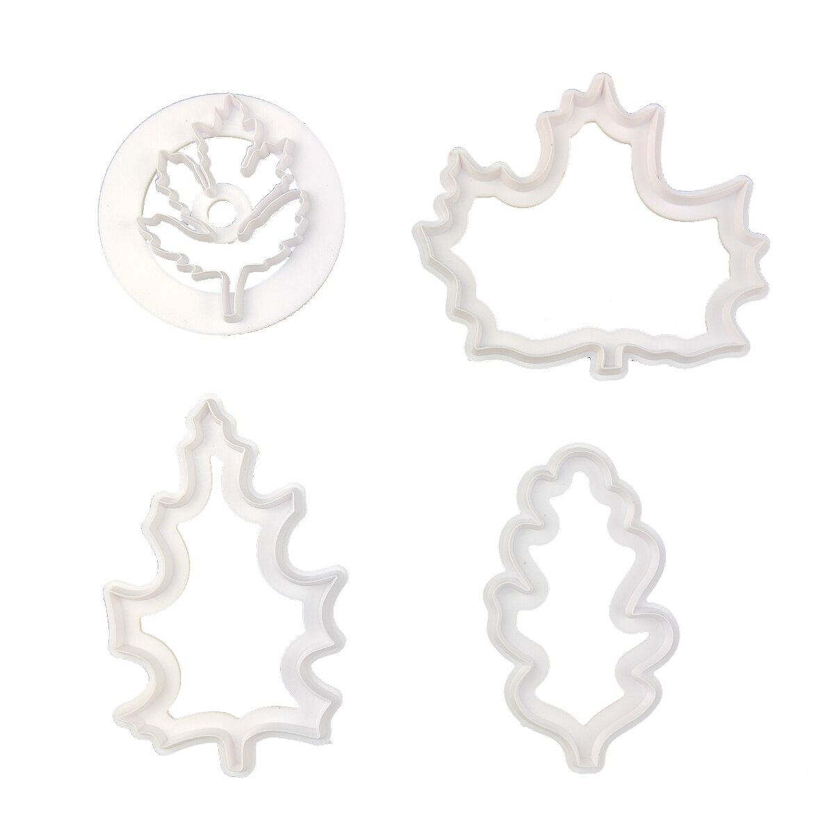 4Pcs Wedding Cake Bakken Esdoorn Bladeren Cookie Fudge Cutter Mould Leaf Thuis Keuken Biscuit Afdrukken Stempel Gereedschappen Drukken Fondant