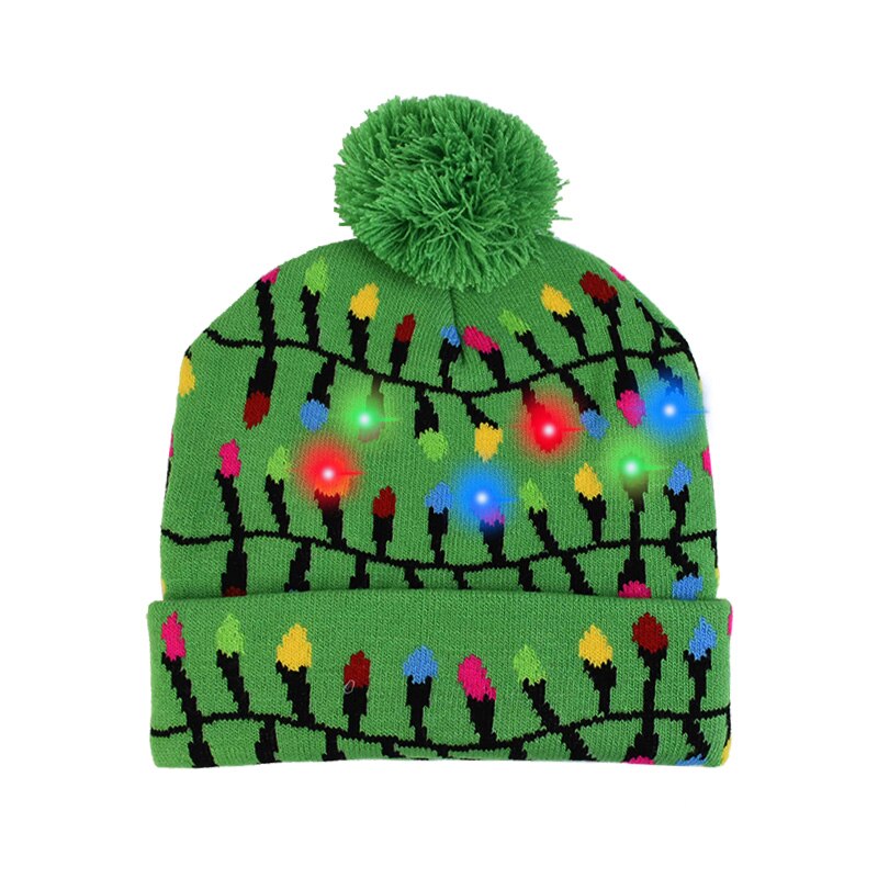 Kerstmuts met led-verlichting, gebreide muts, kerstversiering, kerstmuts met licht, kerst voor kinderen, kerst: D