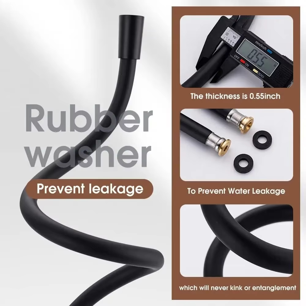 Manguera de ducha de silicona 1.5/2MPVC, agua de alta presión, potentes tubos multicapa, accesorios de baño