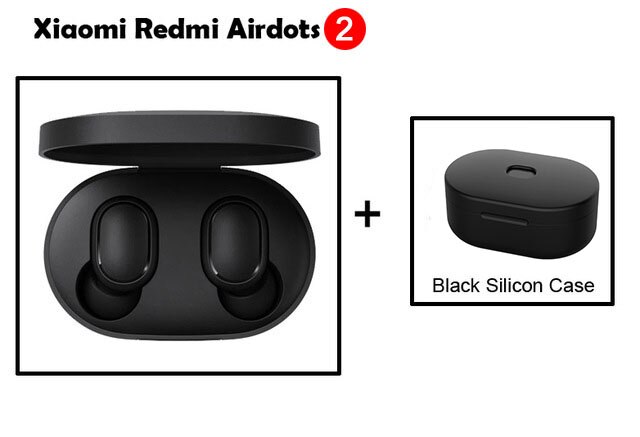 Xiaomi Redmi Airdots 2 Original inalámbrico Bluetooth 5,0 auriculares estéreo TWS con micrófono manos libres AI Control en el oído natraxia2-вввиттиттити: Add Black Case