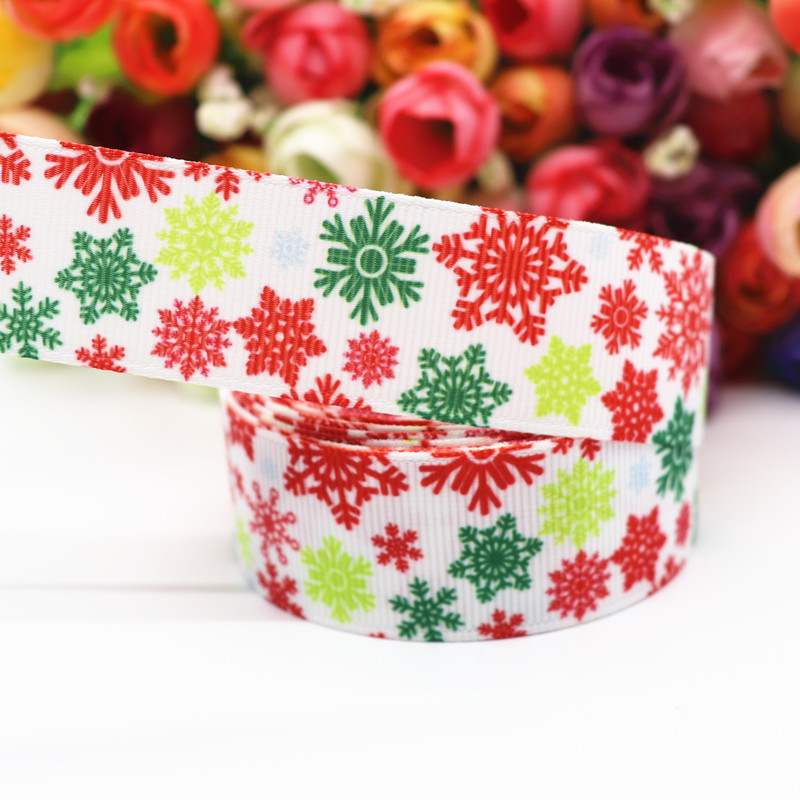5 jardy 1 '' 25mm wstążki grosgrain z nadrukiem świątecznym na kokardy robić włosów/opakowania, materiały robić majsterkowania,  y19072404: 4