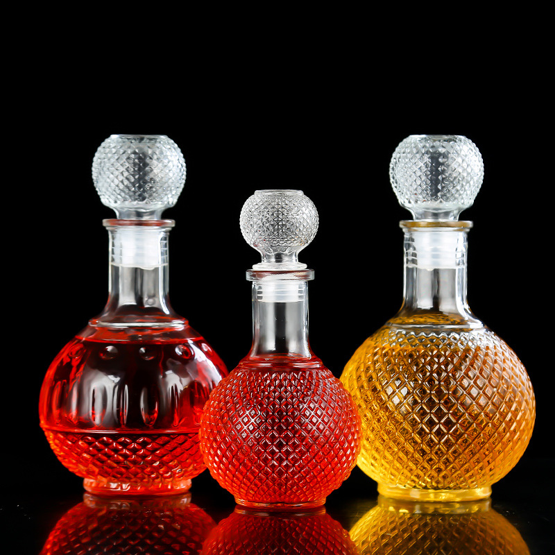 Botella de vino de vidrio de 250ml y 500ml, bola creativa, decantador de vino, artículos para beber