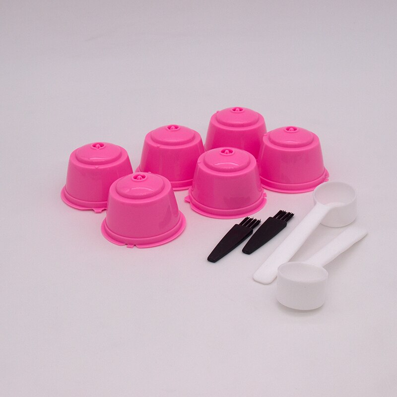 6 pièces adaptées pour Dolce Gusto café filtre tasse réutilisable café Capsule filtres pour Nespresso avec cuillère brosse outils de cuisine