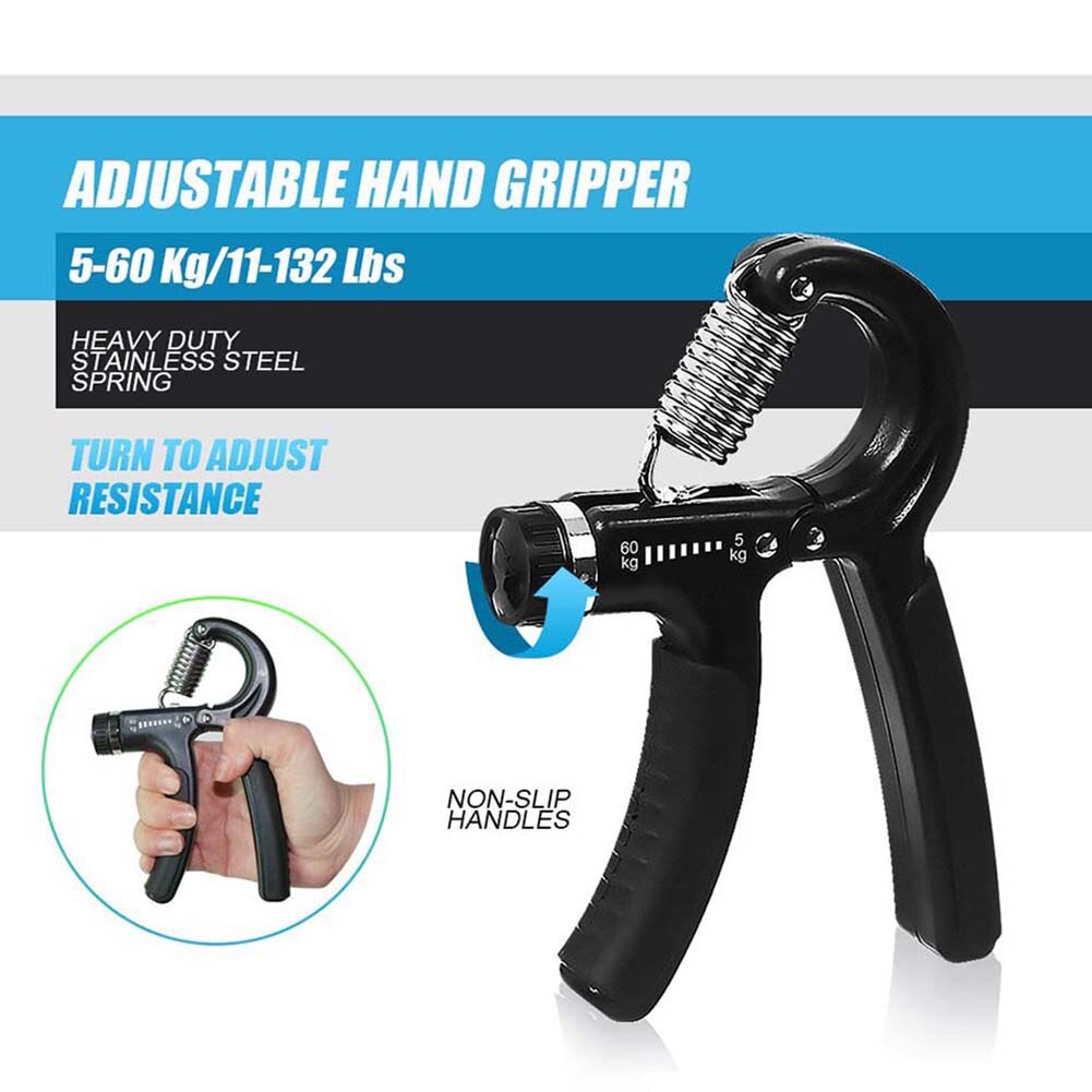 5 stk fitness justerbart håndgreb finger underarm styrke muskel træningsbånd fitness udstyr tilbehør