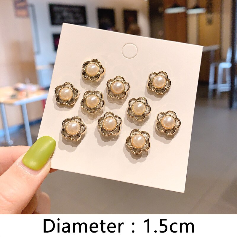 10 stück broschen, damennadeln, kleiderdekoration, Anti-entblößungsschnalle, niedlicher halsverschluss, nagel, perlenknopf-accessoires