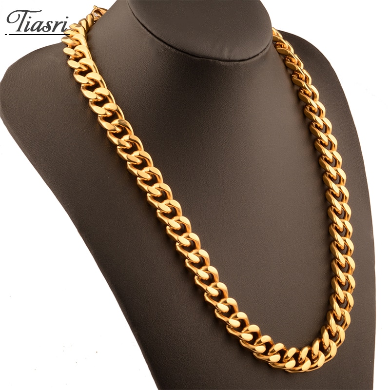 Tiasri 13mm Curb Cuban Link Kette herren Halskette Armband Goth Schmuck Punk Stil Kragen Choker Edelstahl Zubehör