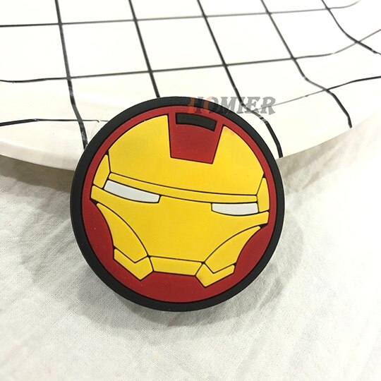 Universal phone Stand bracket Expanding Stand stretch grip phone Holder Finger Cute cartoon stand for iphone 7 8 plus XS: iron Man