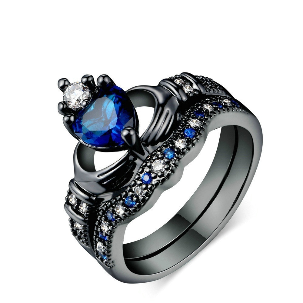 Classique charme Couple anneau hommes et femmes en acier inoxydable amoureux anneaux ensembles pour les filles saint valentin de mariage