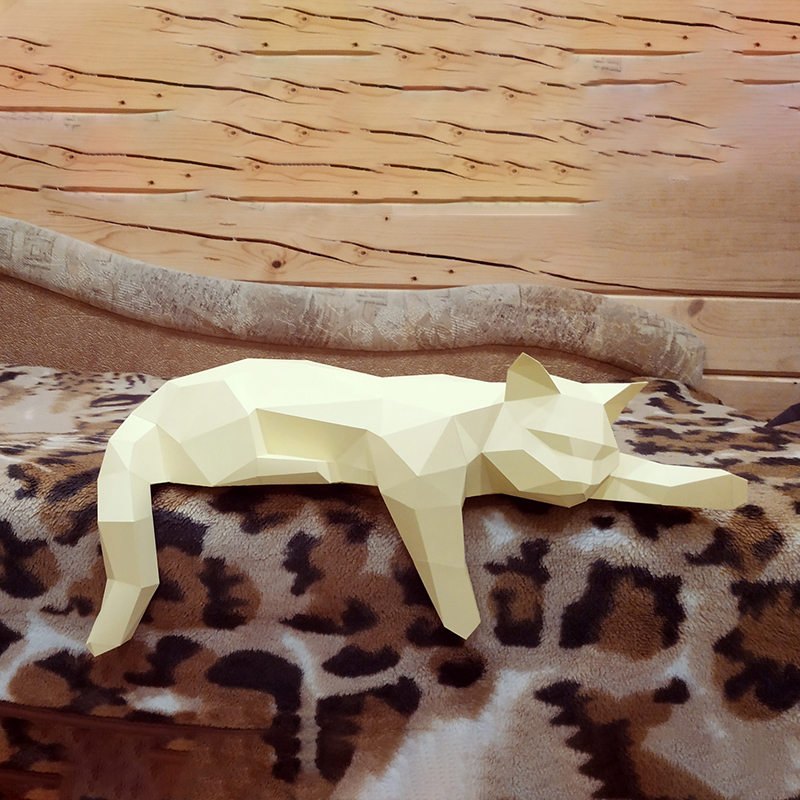 Papier Papercraft 3D Lowpoly escalade mur de chat noir, décoration murale de chambre à coucher, décorations artistiques de fête, couloir de maison, jouets à faire soi-même