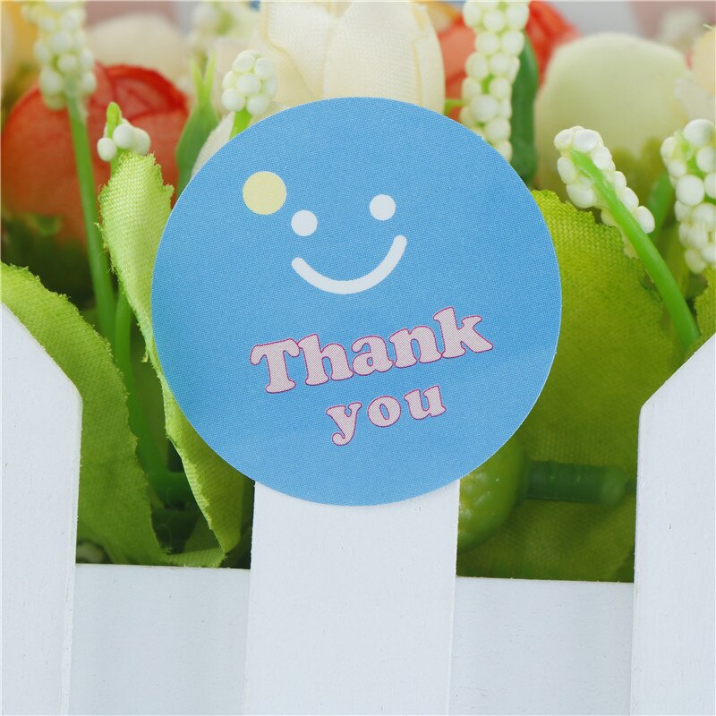 120pcs Smile Thank you Paper Seal Stickers DIY posted/Baking Decor label