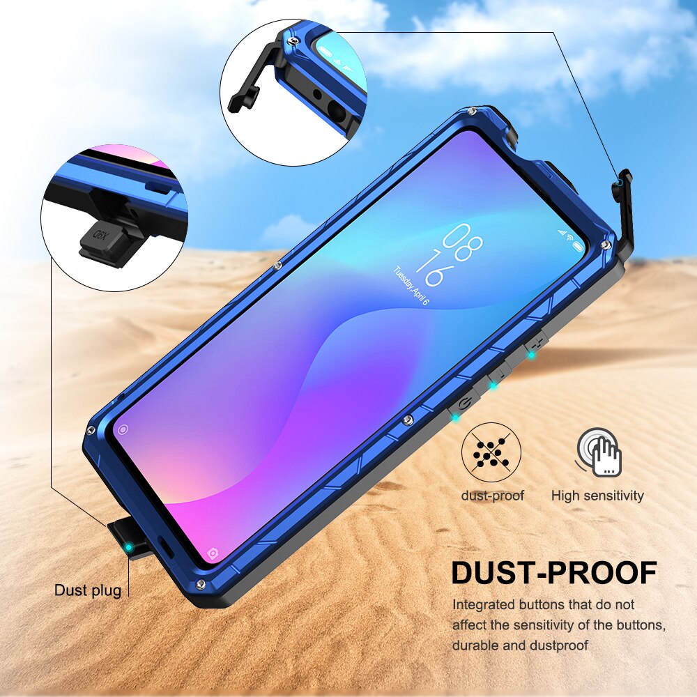 Pour Xiaomi K20 Pro coque téléphone dure en aluminium métal couverture de Protection robuste pour Xiaomi K20 Pro avec en verre trempé