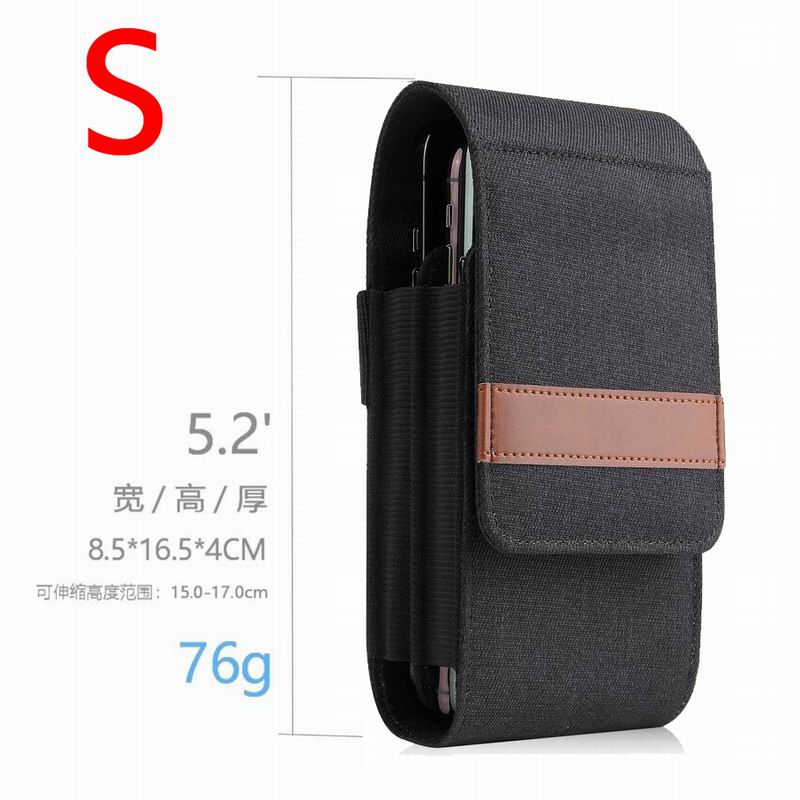 Mobile Phone 4.5-6.5 Inch Belt Waist Bag Holster For Samsung Huawei iphone 12 11 Pro Max XR Hook Hoop Wallet Purse Phone Pouch: S-black