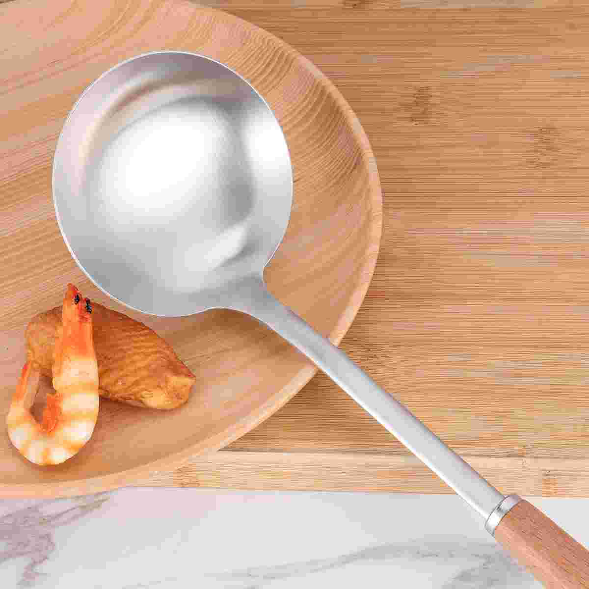 1PC Stainless Steel Soup Ladle Polished Utensil Cooking Spoon Mixing Ladle for Restaurant Home Kitchen