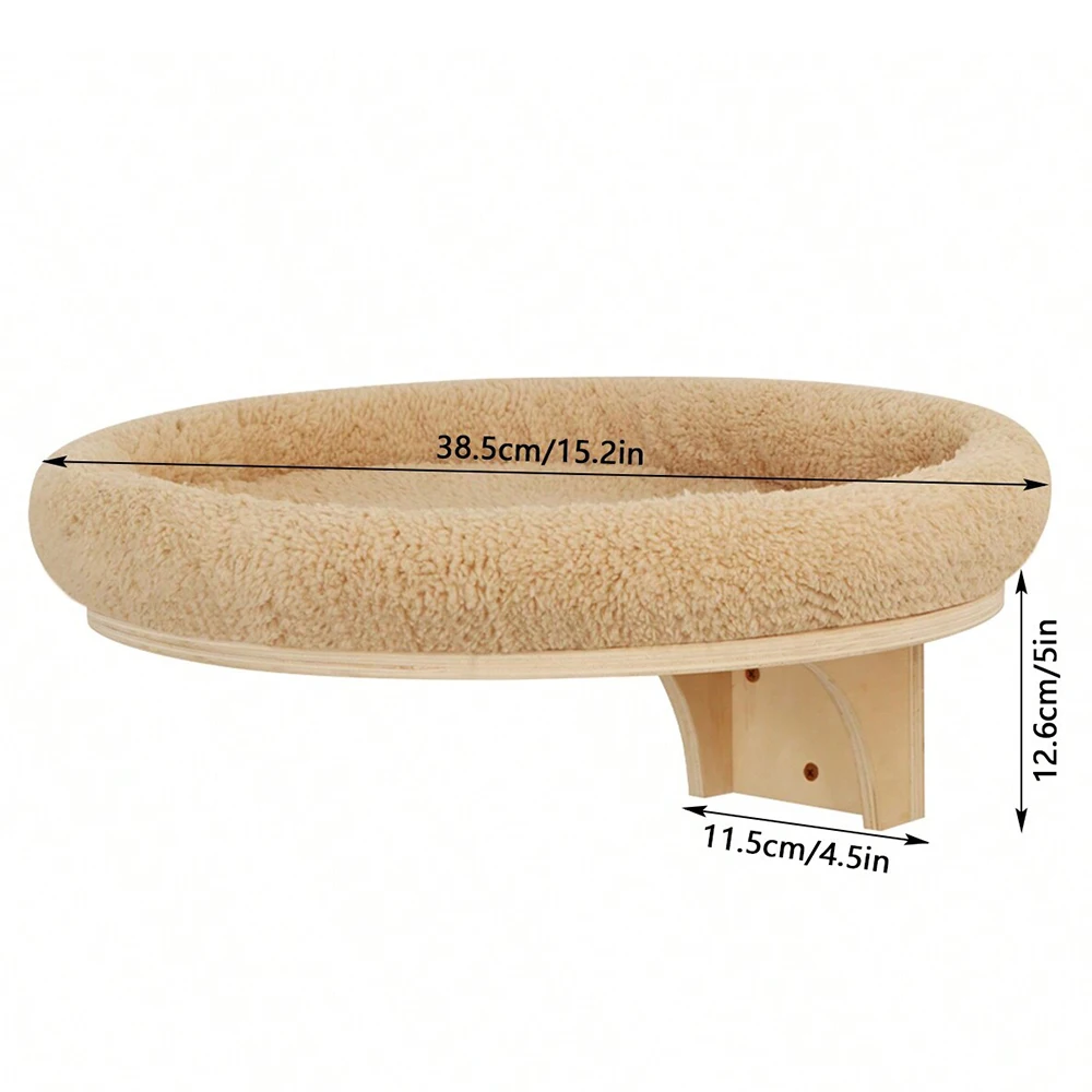 Wooden Cat Tree Tower Wall Mounted Cat Climbing Shelves Hammock Stairs House Cats Walk Playground Pet Furniture Accessories: green