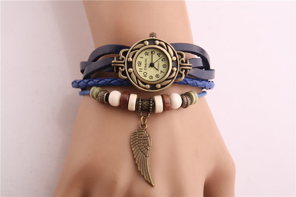 Lakes stall night market horloge zuid-korea trend modern en trendy / dames casual retro horloge handgeweven armband dameshorloge: Blauw