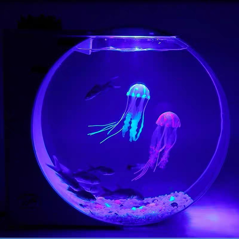 Méduse artificielle vive en Silicone, décor d'aquarium, ornement, matériau en Silicone, paysage aquatique inodore
