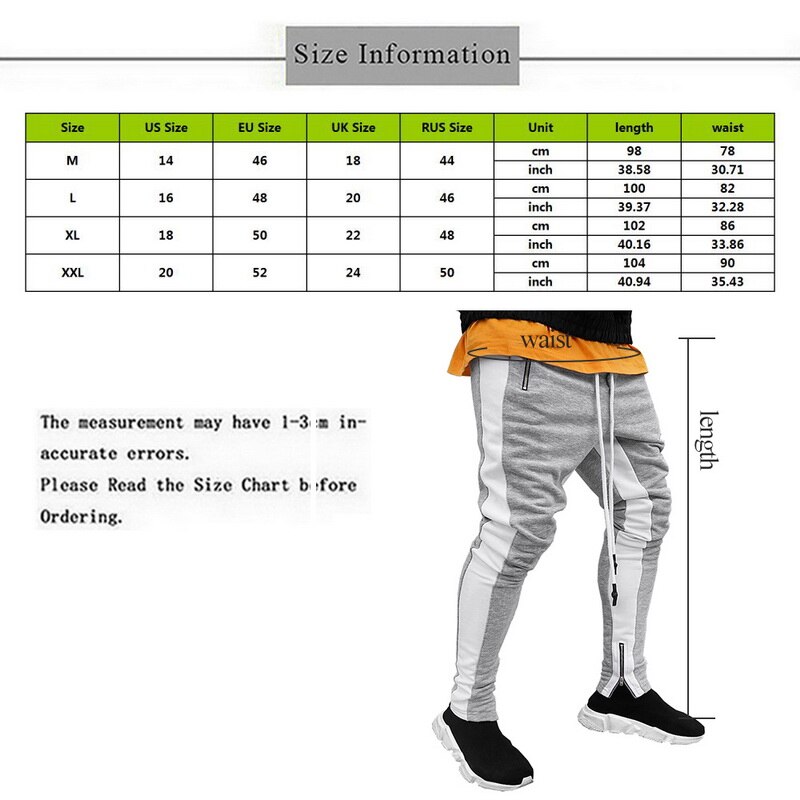 Herre joggers lynlås afslappede bukser fitness sportstøj træningsdragt underdele skinny sweatpants bukser sorte fitness gym jogger joggers