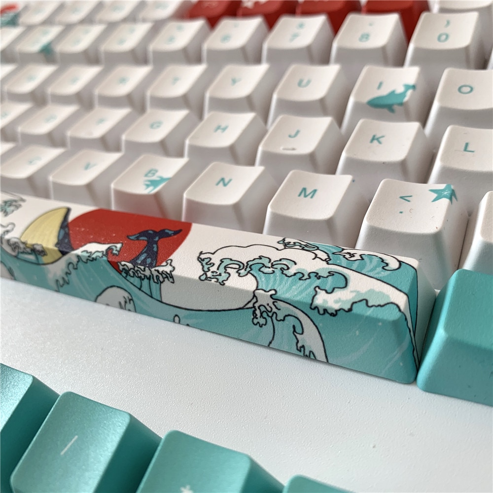 108 nøgle japan japansk rod font tastatur farvestof sublimation pbt oem coral sea keycap til ikbc cherry mx annie mekanisk tastatur