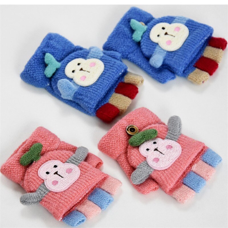 Leuke Baby Handschoenen Winter Warm Kids Handschoenen voor 1 tot 5 Y Kind Handschoenen Kindje Vinger Handschoenen met Flip Wanten