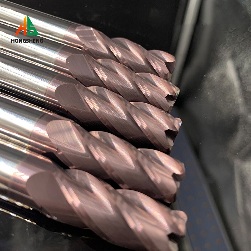 Fresa de extremo de radio de esquina HRC62 CNC R, fresadora de punta de Toro, enrutador de Metal, herramienta de acero de carburo de tungsteno R0.5 R1, 4 flautas