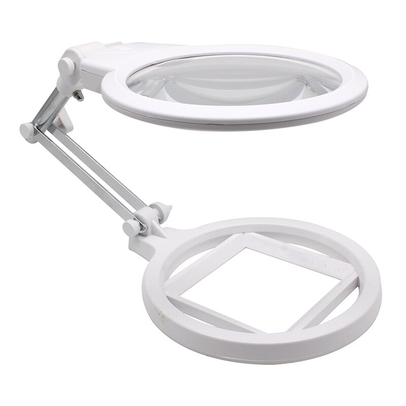 Foldable Magnifier LED Desktop Magnifying Glass Large Size Adjustable Table Reanding Magnifier with Scale Embroidery Loupe