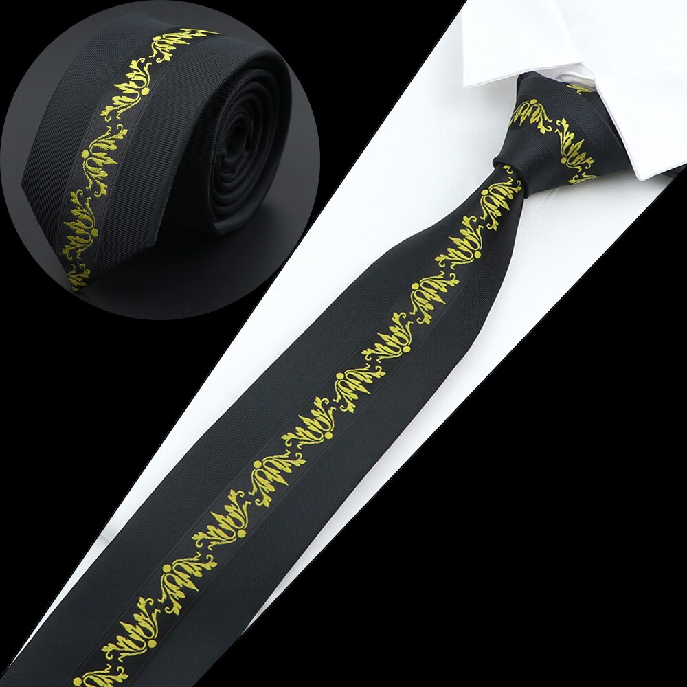 Luksuriøst herreslips jacquardvevd skinny slim 6cm svart blått blomster paisley-slips bankett festskjorte: Påfuglblå