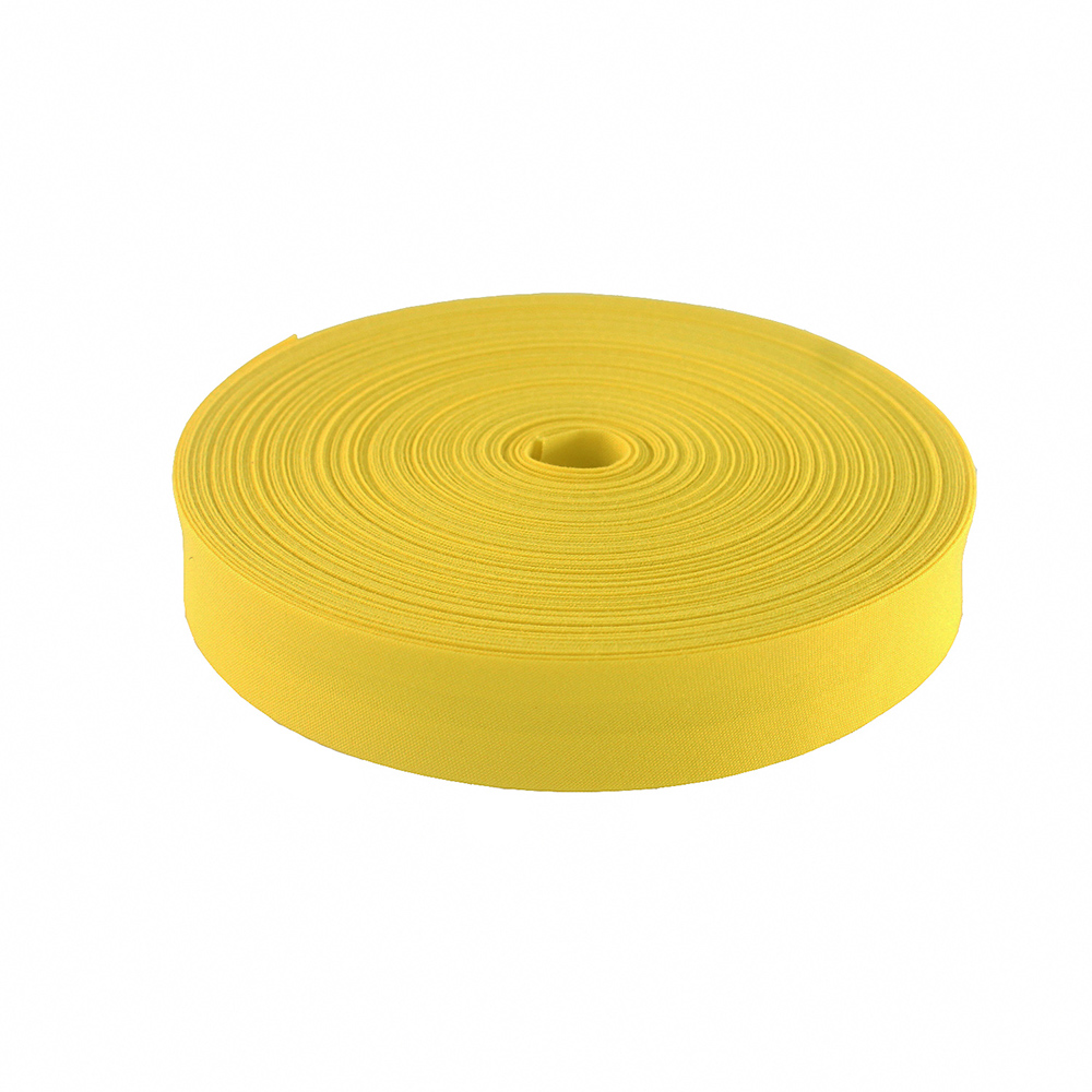 Polyester / Cotton 1" 20mm T/C Bias Binding Tape For Sewing Trimming Single Fold Ribbon Solid Color DIY 25yards/Roll: Yellow