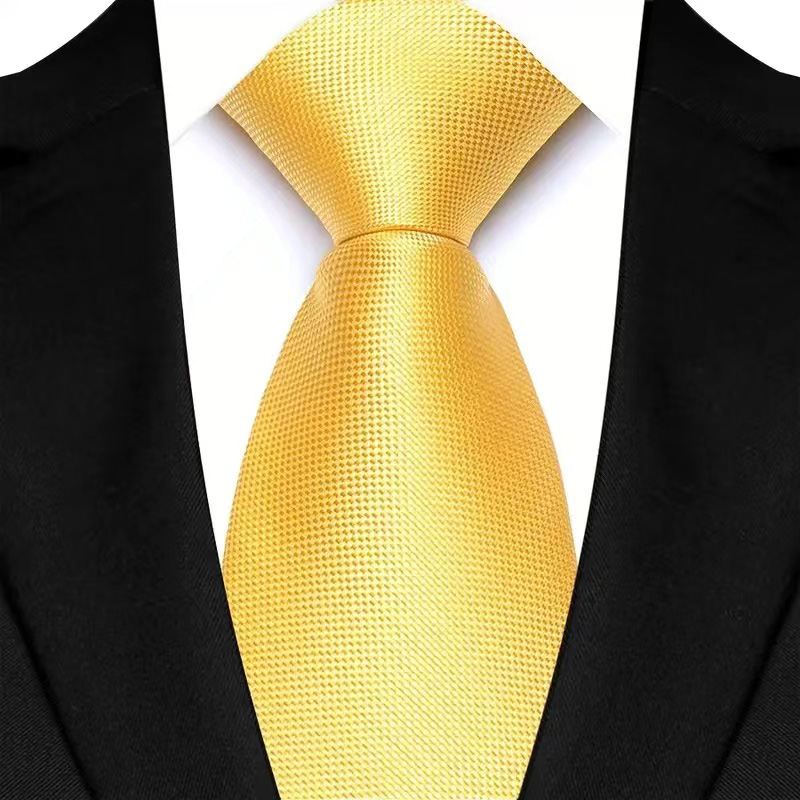 Gravata masculina luxuosa de 8cm, cor amarela, listras, gravatas sólidas para homens, noivo, jacquard, tecido, gravata de pescoço para negócios, festa de casamento: Prateado
