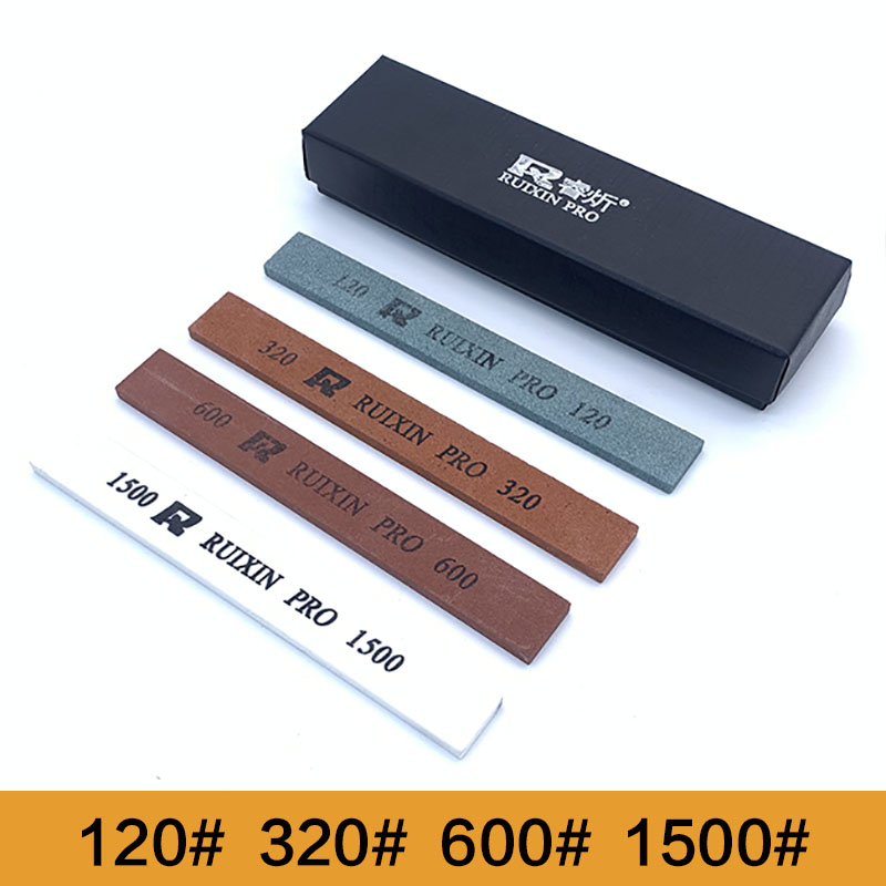 Piedra de afilar RUIXIN de , afilador de cuchillos, herramientas, sistema de piedra de aceite y agua con cajas: 4pc gift box no base