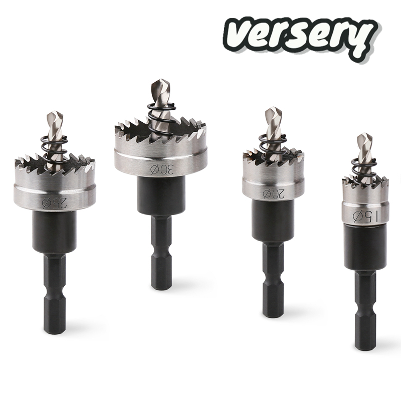 Versery – scie cloche HSS-4341 12-60mm, avec tige hexagonale, jeu de forets en acier rapide pour métal fin, acier inoxydable, plastique PVC