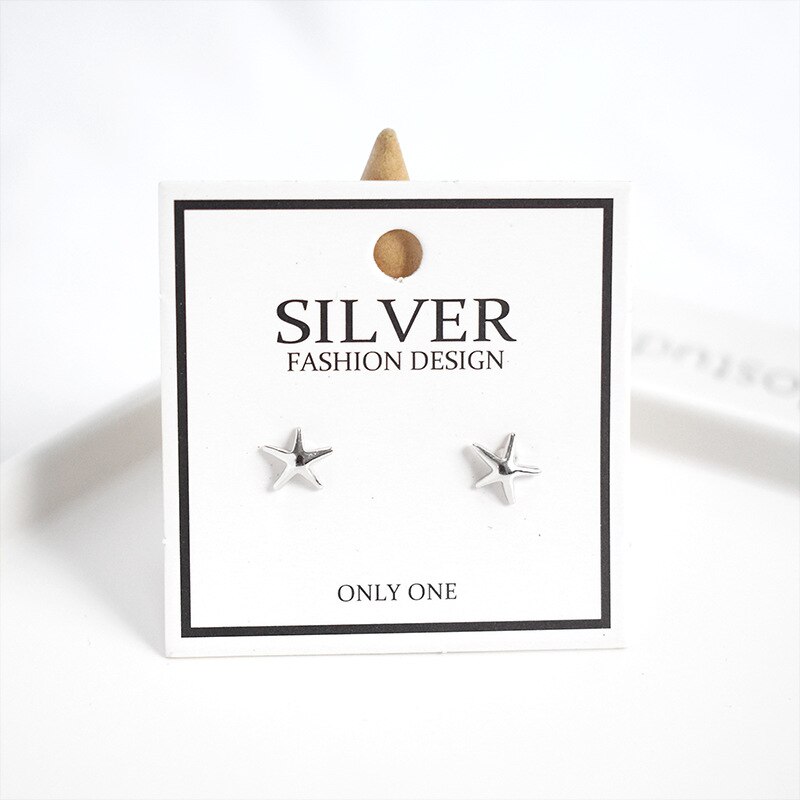 LKO 925 Sterling Silver A Pair Starfish Stud Earring For Women's Sparkling Stud Earring Jewelry Lovely Ornaments