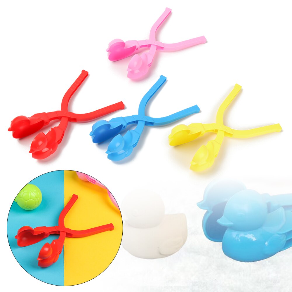 Boule de neige pince canard en forme de pelle à neige Football ShapeSand moule bonhomme de neige fabricant sculpter faisant des outils enfants Sports de plein air jouets