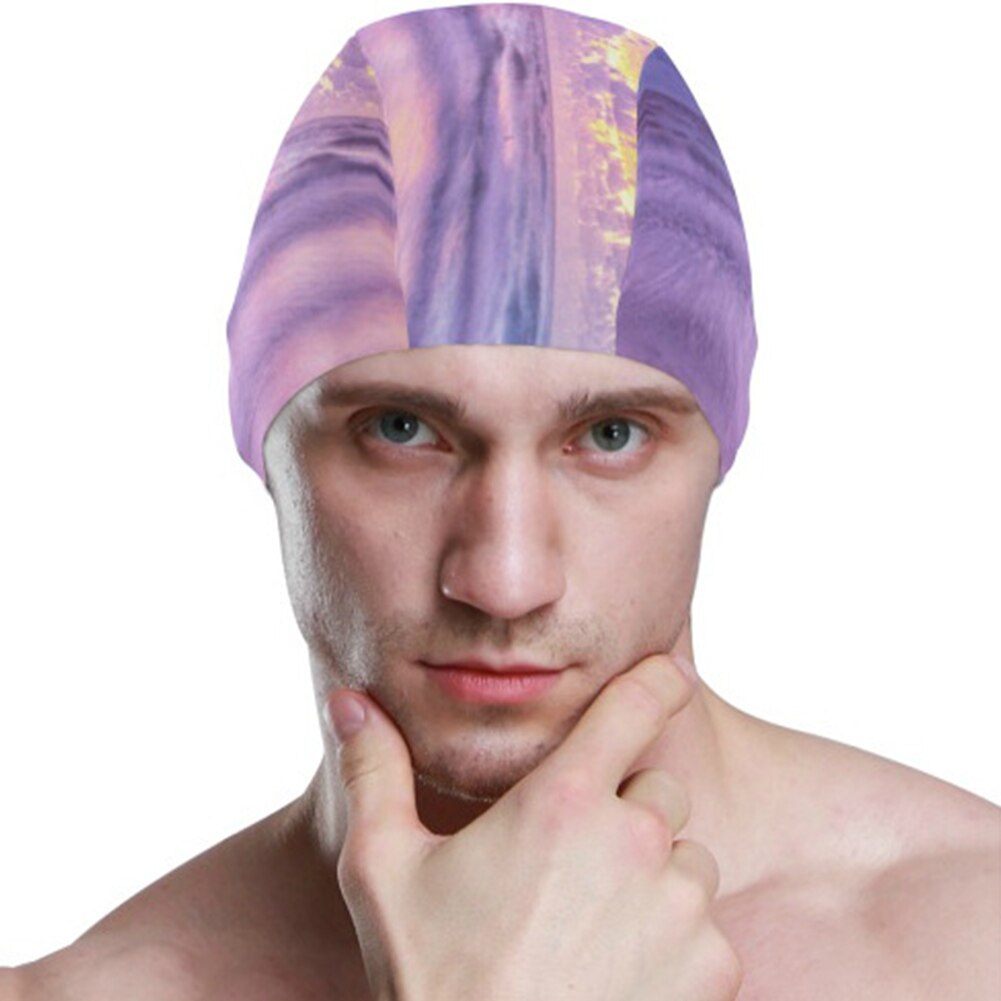 Cuffie da nuoto per uomo donna protezione elastica per le orecchie cappello da piscina per capelli lunghi cuffia da bagno estensibile copricapo