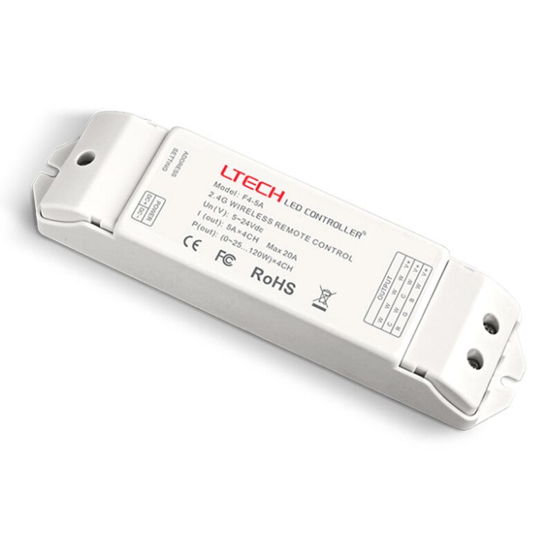 led Dimmer 4 zones Touch Panel Wall Mount Dimming 2.4GHz&DMX AC100-240V Dimmer with F4-5A F4-CC receiver and RF remote: F4-5A